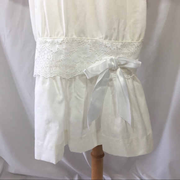Vintage 80s Just Peachy White Dress Communion Veil - Picture 12 of 13